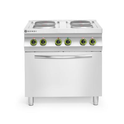 Elektrický vařič Kitchen Line – 4 plotýnky s konvektomatem GN 1/1 , HENDI, Kitchen Line, GN 1/1, 400V/13400W, 800x700x(H)900mm …